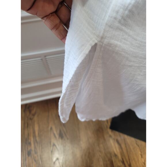 RD Style Button Down Dress Women Medium White Cotton Lightweight Casual - Picture 9 of 15